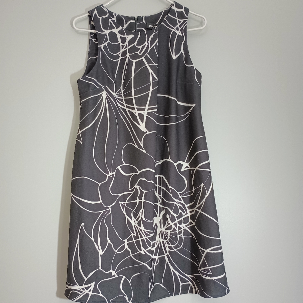 DKNY Black and White Floral Mini Dressโ 4